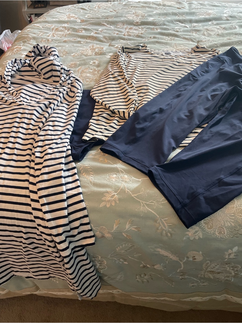 Four Piece Lands' End Navy Swim Set 2X